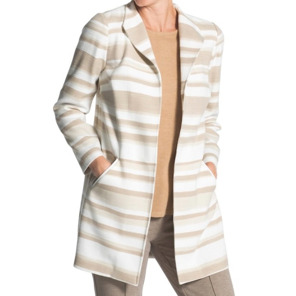 Chico's Modern Striped Duster Jacket Size #3 (XL)